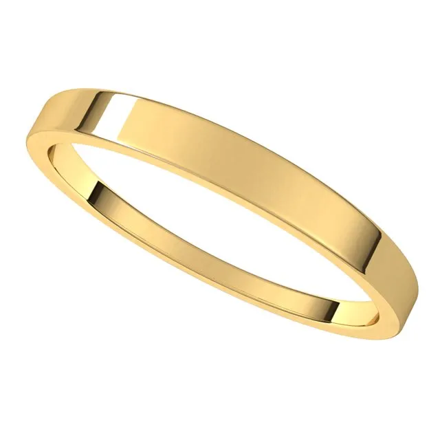 TreasureFineJewelers Rings 10K Yellow Gold 25 mm Flat Tapered Wedding Band