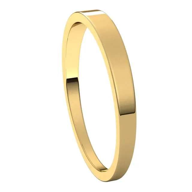 TreasureFineJewelers Rings 10K Yellow Gold 25 mm Flat Tapered Wedding Band