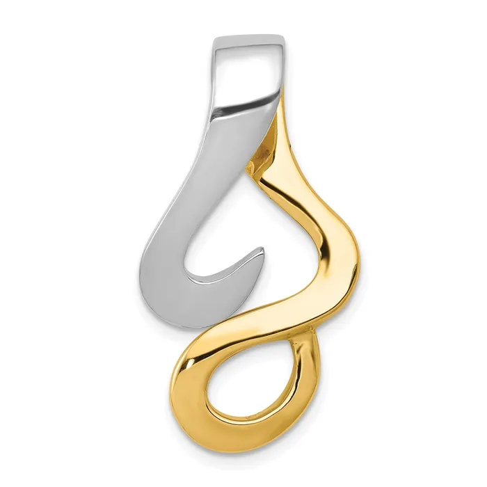 TreasureFineJewelers Rings 14k TwoTone Reversible Fancy Omega Slide