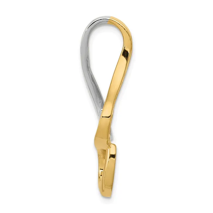 TreasureFineJewelers Rings 14k TwoTone Reversible Fancy Omega Slide
