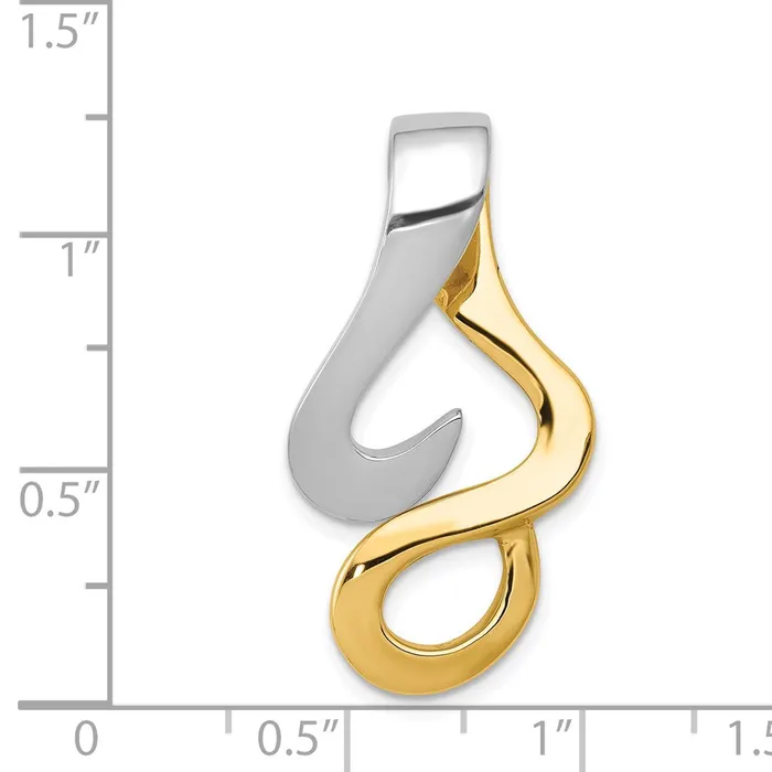 TreasureFineJewelers Rings 14k TwoTone Reversible Fancy Omega Slide
