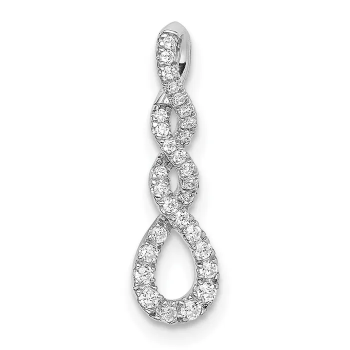 TreasureFineJewelers Rings 14k White Gold Diamond Twist Chain Slide