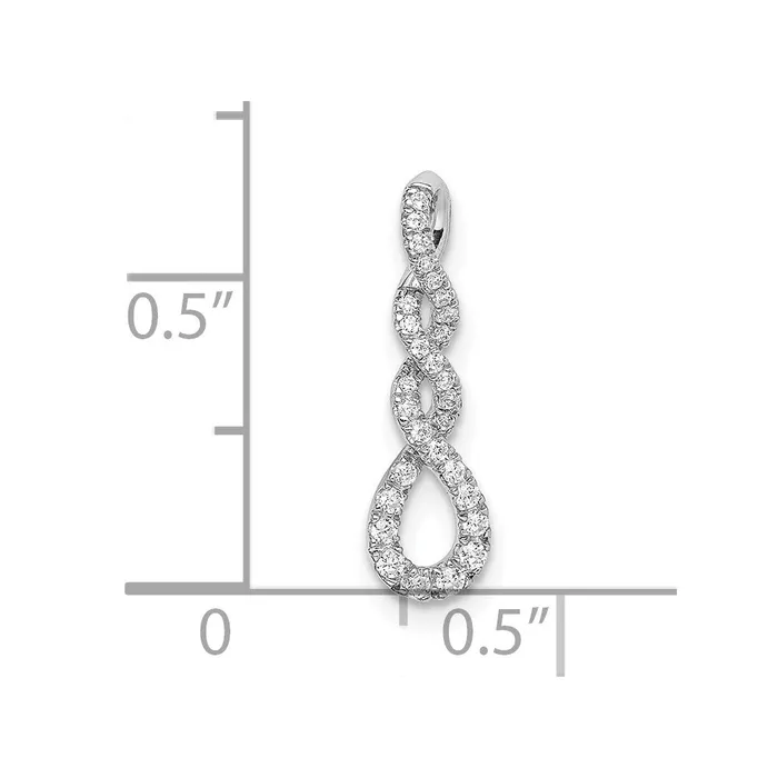 TreasureFineJewelers Rings 14k White Gold Diamond Twist Chain Slide
