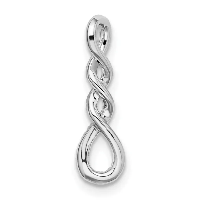 TreasureFineJewelers Rings 14k White Gold Diamond Twist Chain Slide