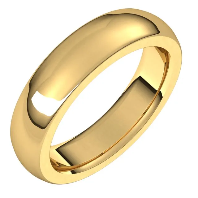 TreasureFineJewelers Rings 18K Yellow Gold 5 mm Half Round Comfort Fit Heavy Wedding Band TreasureFineJewelers Rings 18K Yellow Gold 5 mm Half Round Comfort Fit Heavy Wedding Band