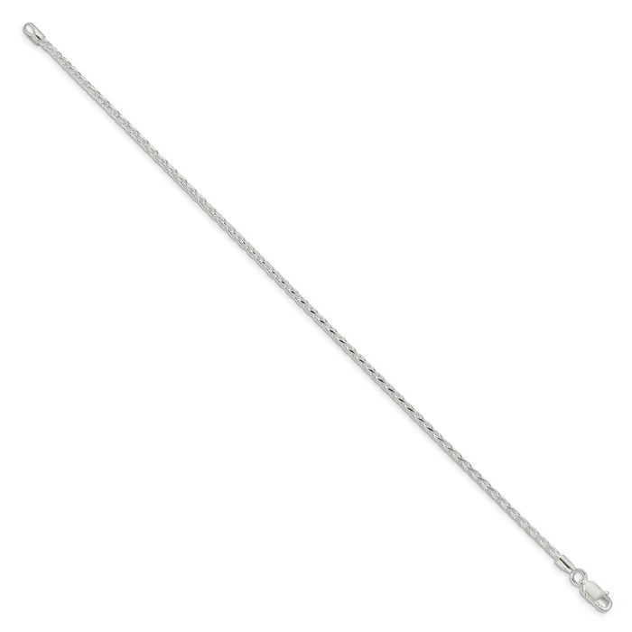 TreasureFineJewelers Rings Sterling Silver 215mm Diamondcut Round Spiga Chain