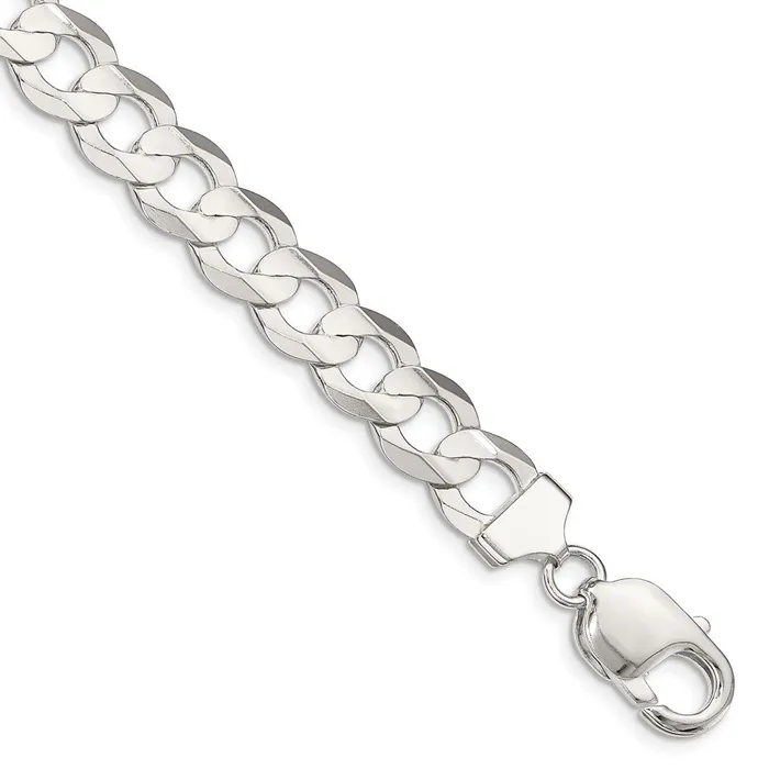 TreasureFineJewelers Rings Sterling Silver 975mm Concave Beveled Curb Chain TreasureFineJewelers Rings Sterling Silver 975mm Concave Beveled Curb Chain