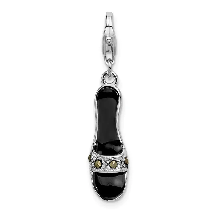 TreasureFineJewelers Rings Sterling Silver Amore La Vita Rhodpl Enameled Marcasite Shoe Charm TreasureFineJewelers Rings Sterling Silver Amore La Vita Rhodpl Enameled Marcasite Shoe Charm