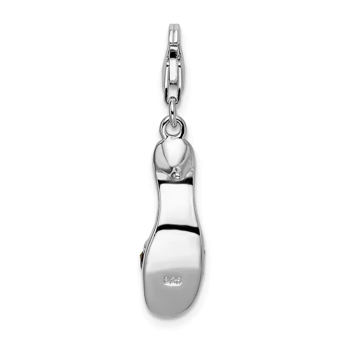 TreasureFineJewelers Rings Sterling Silver Amore La Vita Rhodpl Enameled Marcasite Shoe Charm