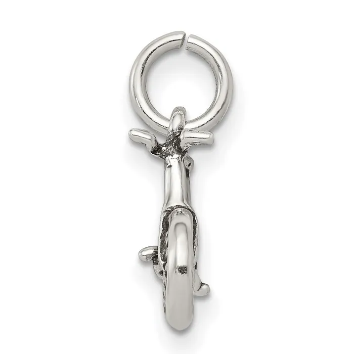 TreasureFineJewelers Rings Sterling Silver Antiqued Bicycle Charm