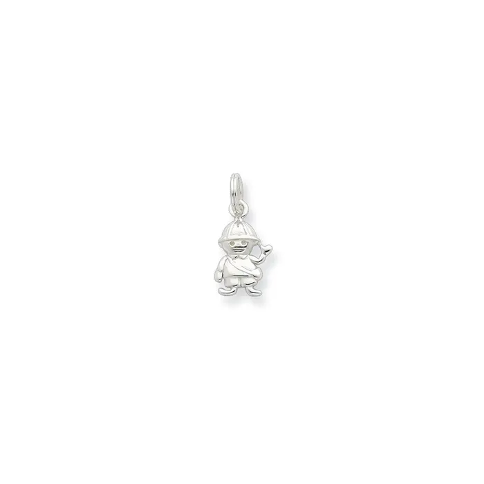 TreasureFineJewelers Rings Sterling Silver Polished Boy Charm