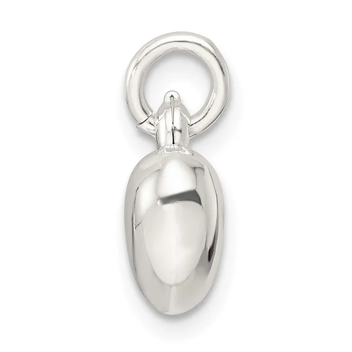 TreasureFineJewelers Rings Sterling Silver Puffed Heart Charm