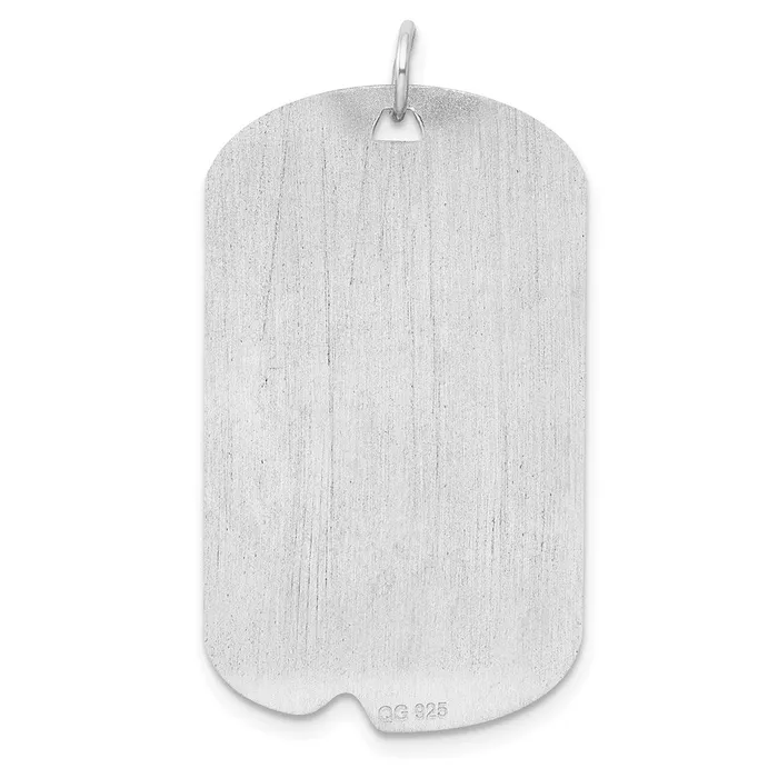 TreasureFineJewelers Rings Sterling Silver Rhplt Engraveable Dog Tag Polished FrontBack Disc Charm