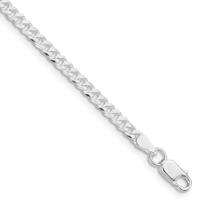 TreasureFineJewelers Rings Sterling Silver Rhodiumplated 315mm Flat Curb Chain TreasureFineJewelers Rings Sterling Silver Rhodiumplated 315mm Flat Curb Chain