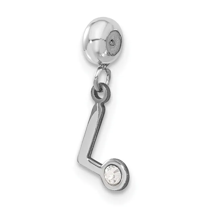 TreasureFineJewelers Rings Sterling Silver Rhodiumplated MeMi Letter L wSwarovski Crystal Charm