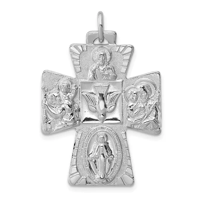 TreasureFineJewelers Rings Sterling Silver Rhodiumplated Reversible 4way Medal TreasureFineJewelers Rings Sterling Silver Rhodiumplated Reversible 4way Medal
