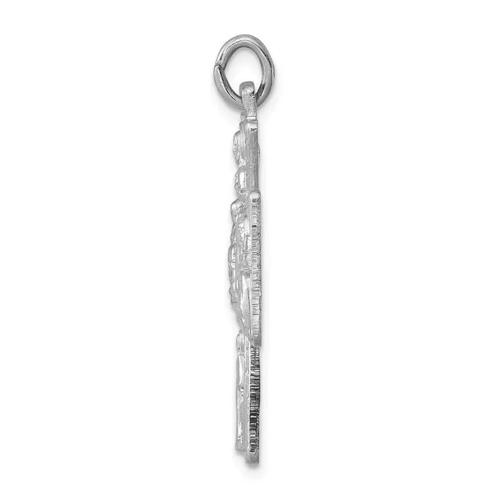 TreasureFineJewelers Rings Sterling Silver Rhodiumplated Reversible 4way Medal