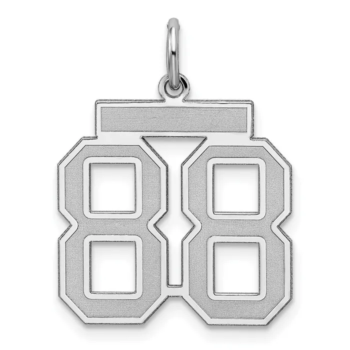 TreasureFineJewelers Rings Sterling SilverRhodiumplated Satin Number 88 Charm TreasureFineJewelers Rings Sterling SilverRhodiumplated Satin Number 88 Charm