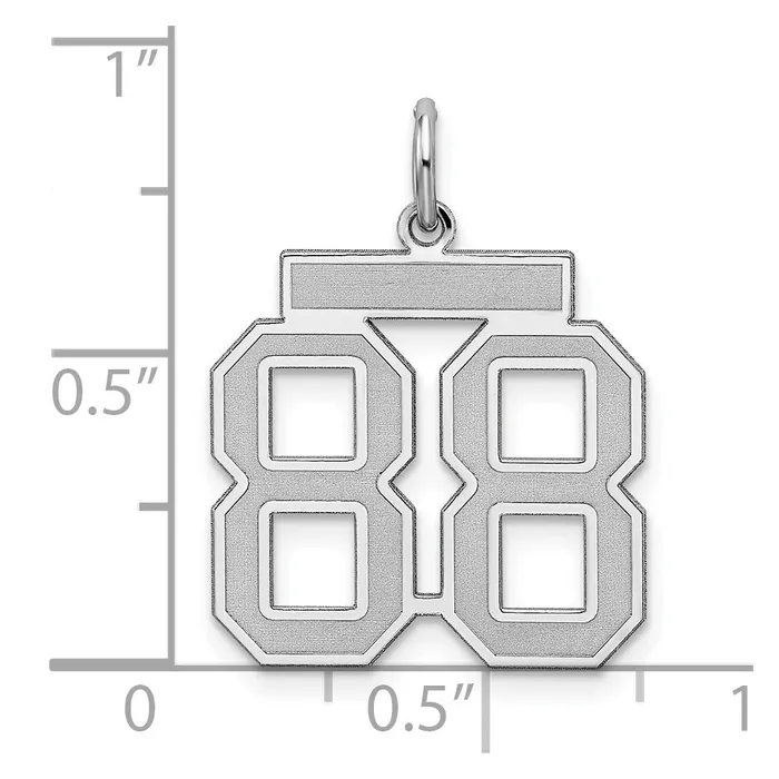 TreasureFineJewelers Rings Sterling SilverRhodiumplated Satin Number 88 Charm
