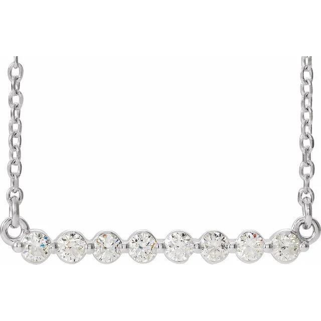 TreasureFineJewelers Sterling Silver 14 CTW Natural Diamond Bar 18 Necklace Necklaces TreasureFineJewelers Sterling Silver 14 CTW Natural Diamond Bar 18 Necklace Necklaces