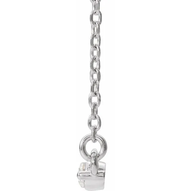 TreasureFineJewelers Sterling Silver 14 CTW Natural Diamond Bar 18 Necklace Necklaces