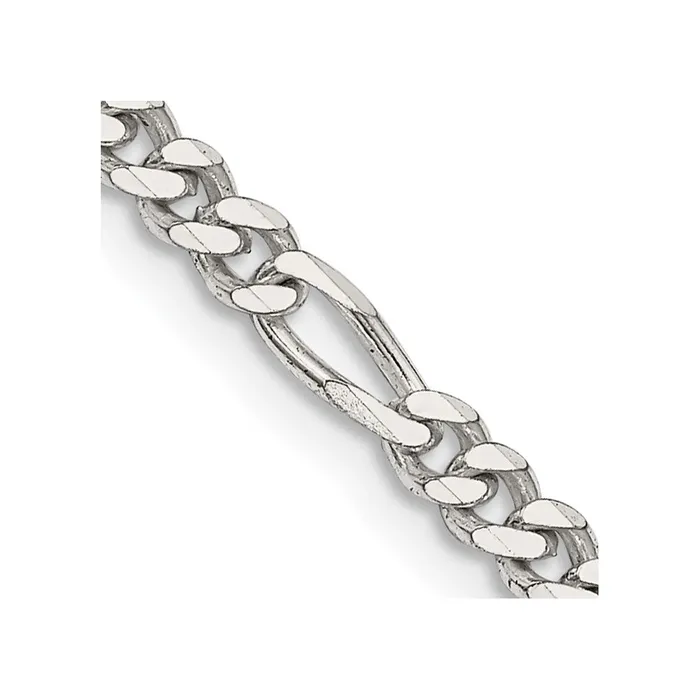 TreasureFineJewelers Sterling Silver 35mm Figaro Chain Rings