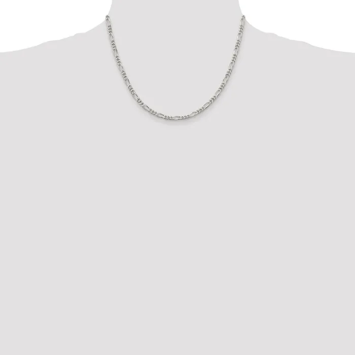 TreasureFineJewelers Sterling Silver 35mm Figaro Chain Rings