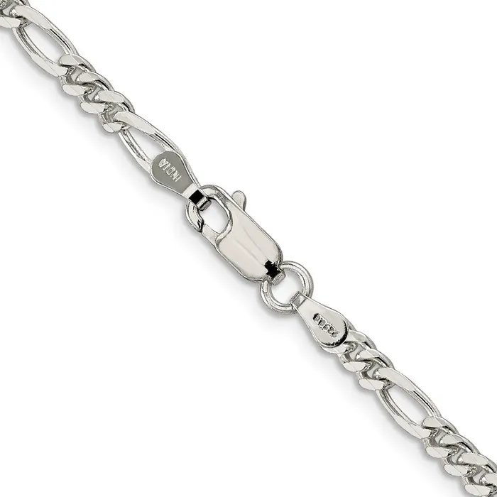 TreasureFineJewelers Sterling Silver 35mm Figaro Chain Rings