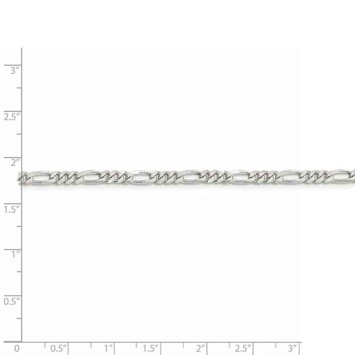 TreasureFineJewelers Sterling Silver 35mm Figaro Chain Rings