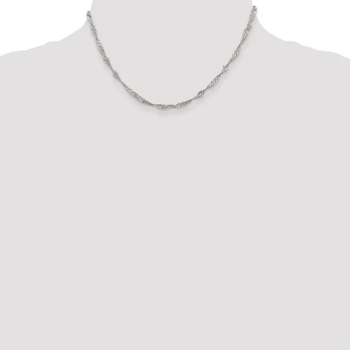 TreasureFineJewelers Sterling Silver 3mm Singapore Chain Rings