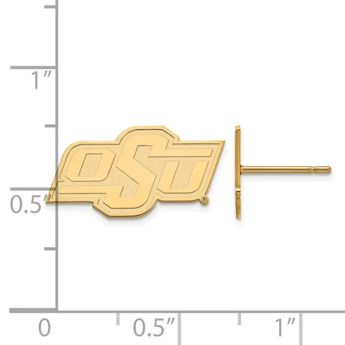 TreasureFineJewelers Sterling Silver Goldplated Oklahoma State University OSU Extra Small Post Earrings Earrings