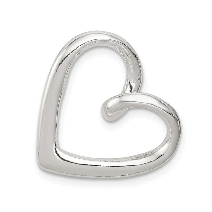 TreasureFineJewelers Sterling Silver Heart Slide Rings