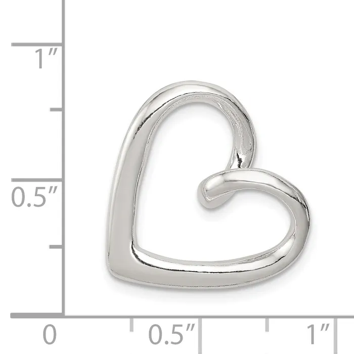 TreasureFineJewelers Sterling Silver Heart Slide Rings