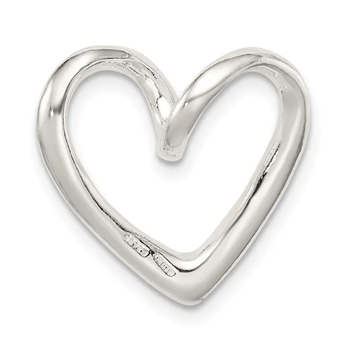 TreasureFineJewelers Sterling Silver Heart Slide Rings