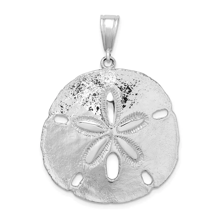 TreasureFineJewelers Sterling Silver Polished Sand Dollar Pendant Necklaces TreasureFineJewelers Sterling Silver Polished Sand Dollar Pendant Necklaces