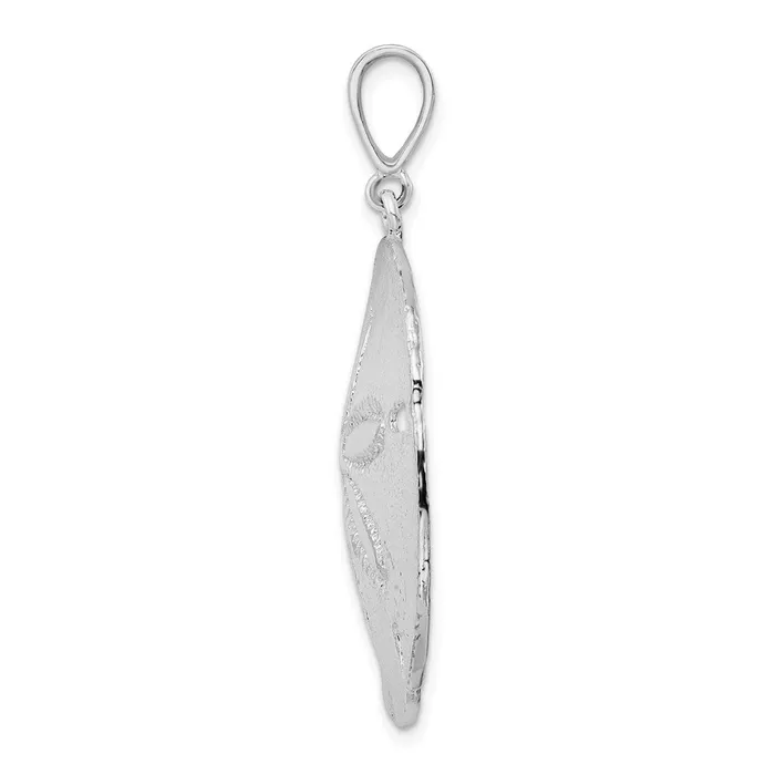 TreasureFineJewelers Sterling Silver Polished Sand Dollar Pendant Necklaces