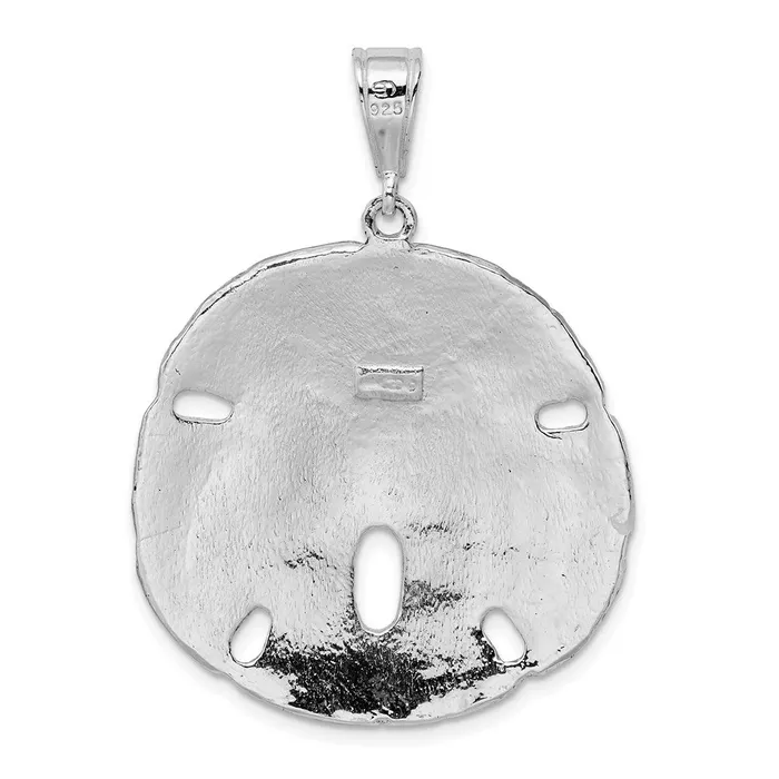 TreasureFineJewelers Sterling Silver Polished Sand Dollar Pendant Necklaces
