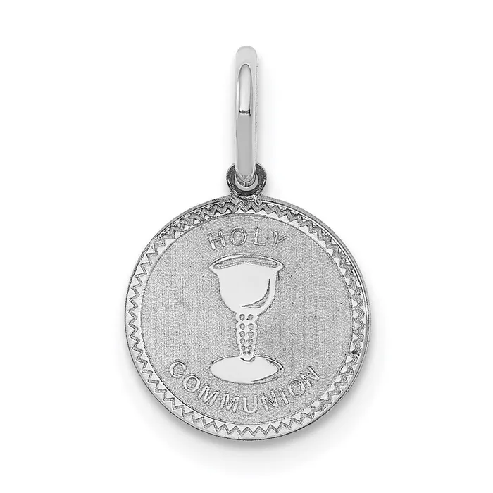 TreasureFineJewelers Sterling Silver Rhodiumplated Holy Communion Disc Charm Rings TreasureFineJewelers Sterling Silver Rhodiumplated Holy Communion Disc Charm Rings