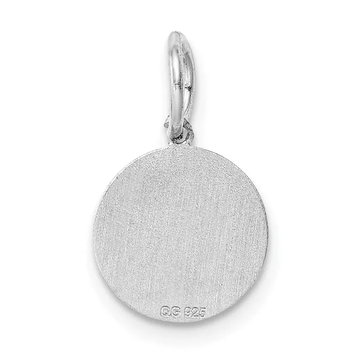 TreasureFineJewelers Sterling Silver Rhodiumplated Holy Communion Disc Charm Rings