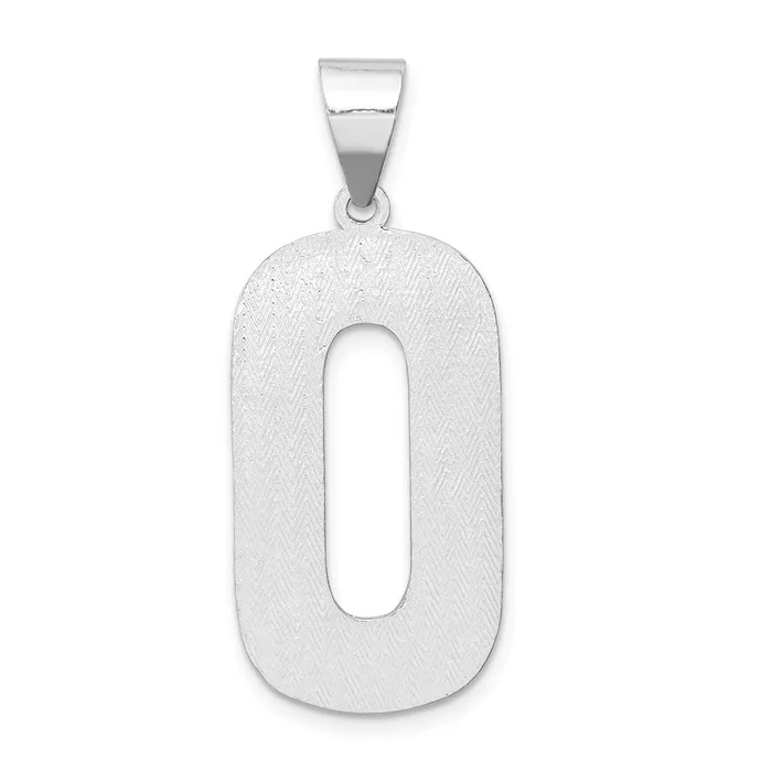 TreasureFineJewelers Sterling Silver Rhodiumplated Letter O Initial Pendant Necklaces