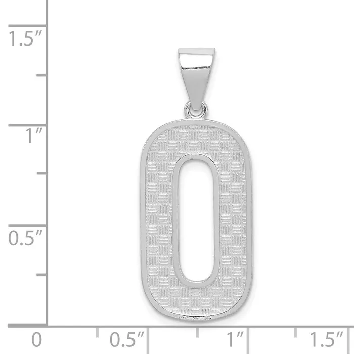 TreasureFineJewelers Sterling Silver Rhodiumplated Letter O Initial Pendant Necklaces