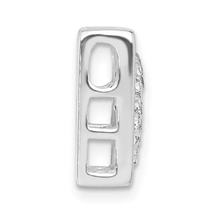 TreasureFineJewelers Sterling Silver Stellux Crystal Heart Square Slide Pendant Necklaces