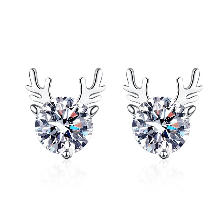 Trendolla Jewelry Earrings One Deer for You Moissanite Stud Earrings