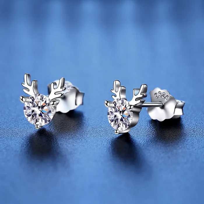 Trendolla Jewelry Earrings One Deer for You Moissanite Stud Earrings