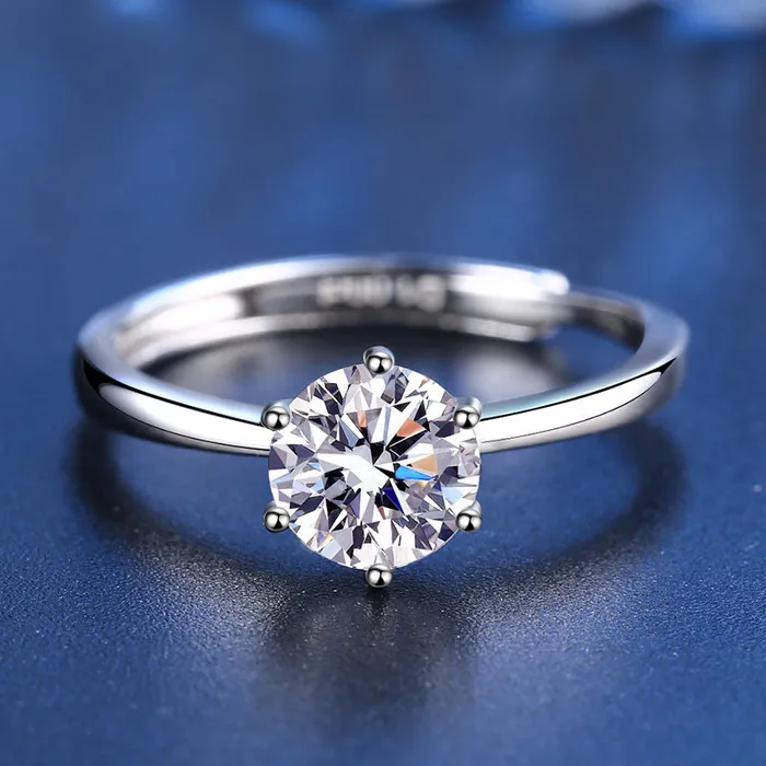 Trendolla Jewelry Rings Simple Womens Ring Moissan Diamond Ring