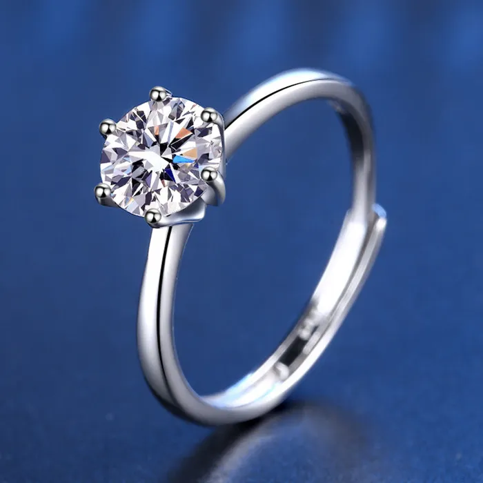 Trendolla Jewelry Rings Simple Womens Ring Moissan Diamond Ring