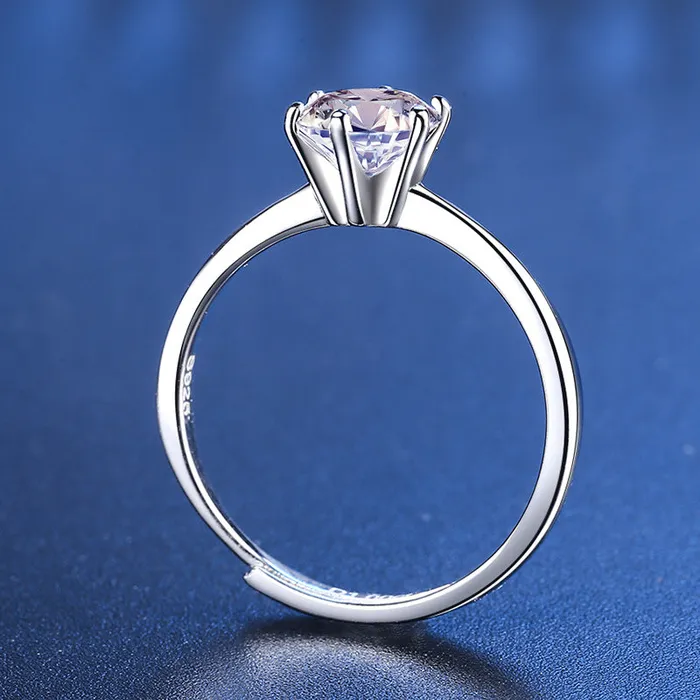 Trendolla Jewelry Rings Simple Womens Ring Moissan Diamond Ring
