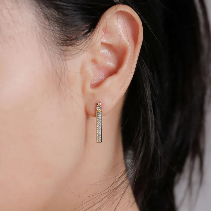 Vertical Bar Drop Dangle Earring Galaxy Collection by Parastoo Behzad Trendolla Jewelry Earrings