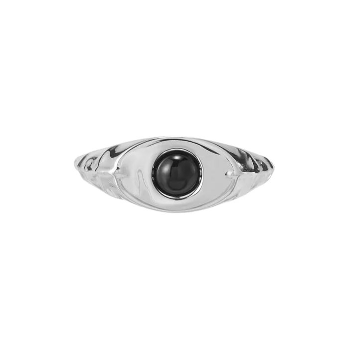 Blackheadshop Rings Black Onyx Snake Bone Rotating Ring