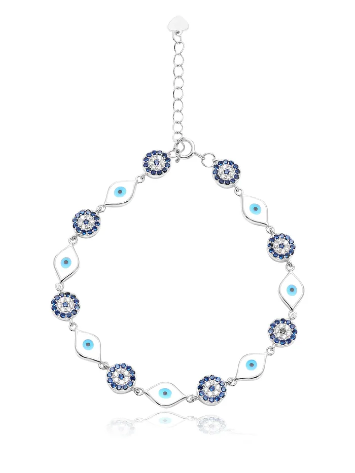 Bracelets Curio Cottage Azure Dreams 925 Silver Evil Eye Bracelet